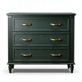 kasten in groen met drie lades van hout 80 x 40 x 70cm