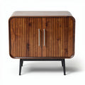 houten kast met schuifdeuren en metalen poten 60 x 40 x 80cm