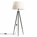 Vloerlamp met stoffen lampenkap en metalen voet zwart 30 x 30 x 150cm