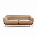 Sofa met houten onderstel in beige stof 200 x 90 x 80cm