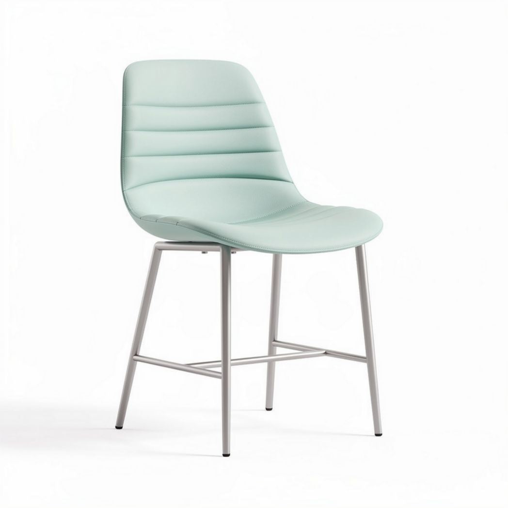 Stoel van kunststof in mintgroen met metalen frame 45 x 50 x 85cm