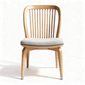 Houten eetstoel met gestoffeerde zitting en rugleuning van 45 x 45 x 90cm
